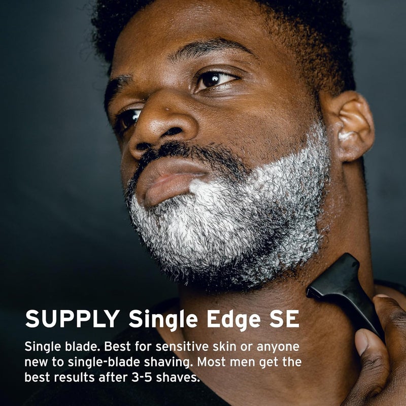 SUPPLY Single Edge SE Blade Refills for Men – Pack of 8 Japanese-Made Black Label Injector Razor Blades – Fits the SE Razor, 10-12 Shaves Each - Image 3